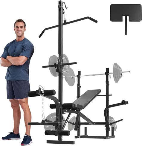 Mikolo 8 في مقعد الوزن الأولمبي واحد مع امتداد الساق وحليقة الساق ، مجموعة مقاعد البدلاء متعددة الوظائف مع وسادة تجعيد الدعاة وذبابة الصدر ، معدات تدريب قوة الكامل للجسم in Kuwait