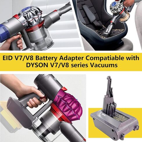 Upgrade for V7+V8 Battery Adapter, for DeWalt 20V Max Battery Convert for Dyson V7/V8 Series Vacuum Cleaner (V7 V8 Common) in Saudi Arabia