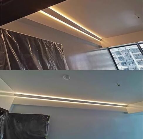 Crown Moulding LED Light Diffuser for Indirect Lighting - Baseboard, Wall Corner, Ceiling - Flexible Profile for Bedroom/Theater - Available in 1m, 2m, 3m (6ft) in Saudi Arabia