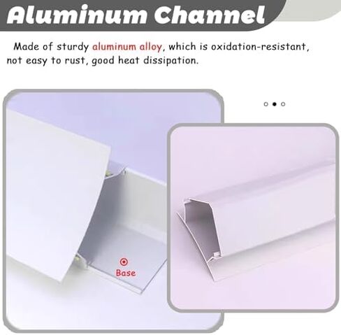Crown Moulding LED Light Diffuser for Indirect Lighting - Baseboard, Wall Corner, Ceiling - Flexible Profile for Bedroom/Theater - Available in 1m, 2m, 3m (6ft) in Saudi Arabia