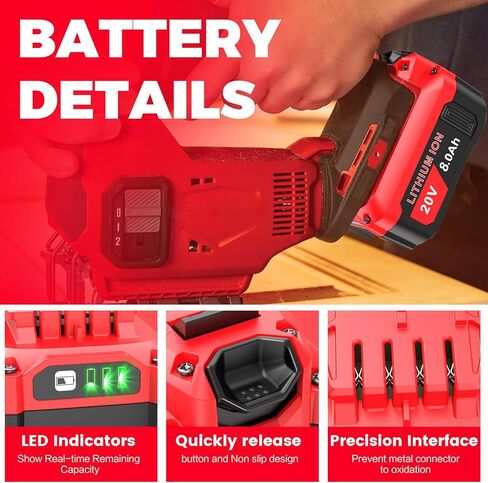 Upgraded 8000mAh High Capacity Compatible for Craftsman 20V V20 Battery (2-Pack) Compatible with CMCB205 CMCB204 CMCB206 CMCB202 CMCB201 20V Cordless Power Tools in Saudi Arabia