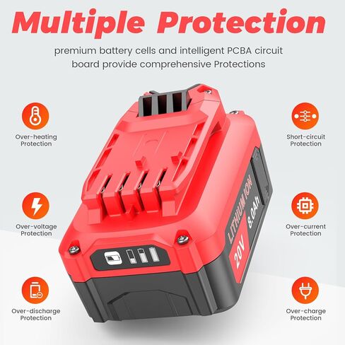 Upgraded 8000mAh High Capacity Compatible for Craftsman 20V V20 Battery (2-Pack) Compatible with CMCB205 CMCB204 CMCB206 CMCB202 CMCB201 20V Cordless Power Tools in Saudi Arabia