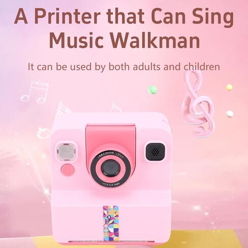 Instant Print Camera, 1080P Front Rear Dual Selfie Digital Camera with 180 Rotating Lens, Toddler Portable Travel Print with 2.4 Inch Screen for Kids (Roseate) in Saudi Arabia