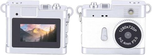 Keychain Camera, 0.96 Inch Color Screen 720P 5MP Portable Digital Camera with 32GB Memory Card, for Travel Learning Recording (Space White) in Saudi Arabia