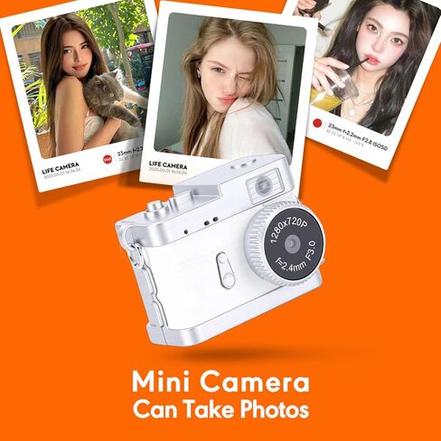 Keychain Camera, 0.96 Inch Color Screen 720P 5MP Portable Digital Camera with 32GB Memory Card, for Travel Learning Recording (Space White) in Saudi Arabia