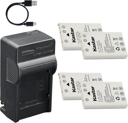 Kastar 4-Pack Battery and AC & USB-C Charger, Compatible with Nikon EN-EL5 CP1, Coolpix 3700 4200 5200 5900 7900, P3 P4 P80 P90 P100 P500 P510 P520 P530, P5000 P5100 P6000, S10 Cameras in Saudi Arabia