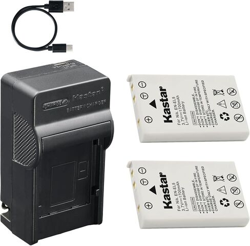 Kastar 4-Pack Battery and AC & USB-C Charger, Compatible with Nikon EN-EL5 CP1, Coolpix 3700 4200 5200 5900 7900, P3 P4 P80 P90 P100 P500 P510 P520 P530, P5000 P5100 P6000, S10 Cameras in Saudi Arabia