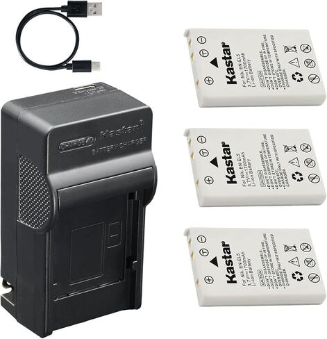 Kastar 4-Pack Battery and AC & USB-C Charger, Compatible with Nikon EN-EL5 CP1, Coolpix 3700 4200 5200 5900 7900, P3 P4 P80 P90 P100 P500 P510 P520 P530, P5000 P5100 P6000, S10 Cameras in Saudi Arabia