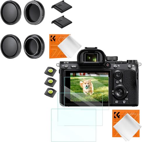 K&F CONCEPT E Mount Body Cap & Rear Lens Cover + Screen Protector & Hot Shoe Cover Kit Compatible with Sony in Saudi Arabia