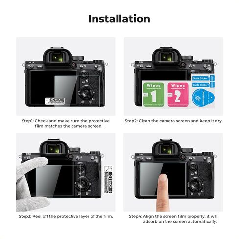K&F CONCEPT E Mount Body Cap & Rear Lens Cover + Screen Protector & Hot Shoe Cover Kit Compatible with Sony in Saudi Arabia