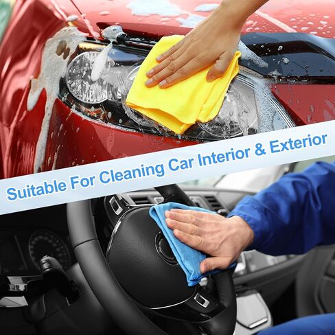 HARFINGTON 4 Pack Microfiber Cleaning Cloth, 30" x 14" Multi-Functional Cleaning Towels Reusable Absorbent Rags for Car Wash Kitchen Household Window Clean, Rose Red in Saudi Arabia