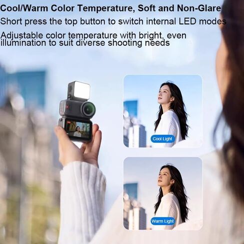 Magnetic Quick Release Fill Light for DJI Osmo Nano IPX4 Waterproof Selfie Light Mini Photography Fill Lighting with 3 Adjustable Color Temperature and Glare-Free High-Brightness with Charging Cable in Saudi Arabia