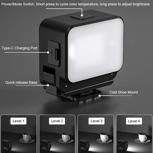 Magnetic Quick Release Fill Light for DJI Osmo Nano IPX4 Waterproof Selfie Light Mini Photography Fill Lighting with 3 Adjustable Color Temperature and Glare-Free High-Brightness with Charging Cable in Saudi Arabia