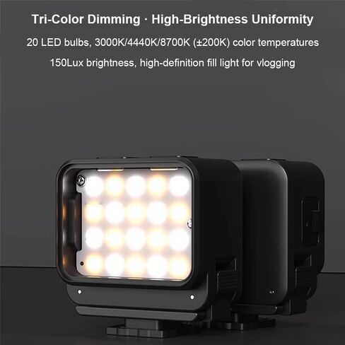 Magnetic Quick Release Fill Light for DJI Osmo Nano IPX4 Waterproof Selfie Light Mini Photography Fill Lighting with 3 Adjustable Color Temperature and Glare-Free High-Brightness with Charging Cable in Saudi Arabia
