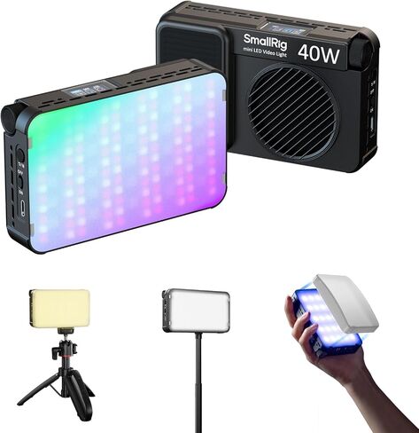 SmallRig RM 40C Mini LED RGB Video Light + فيديو من ألياف الكربون in Saudi Arabia