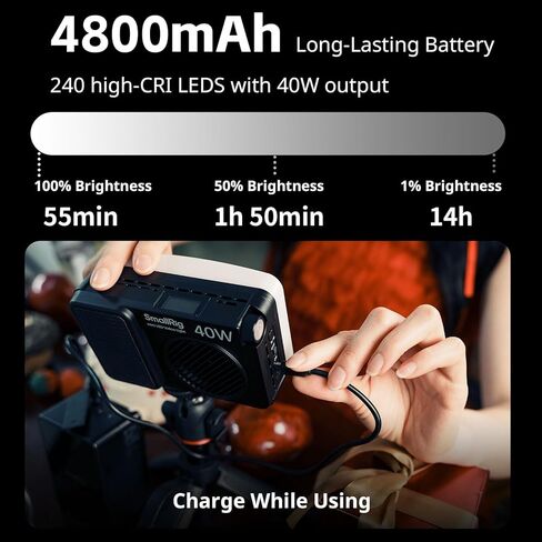SmallRig RM 40C Mini LED RGB Video Light + فيديو من ألياف الكربون in Saudi Arabia