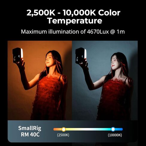 SmallRig RM 40C Mini LED RGB Video Light + فيديو من ألياف الكربون in Saudi Arabia