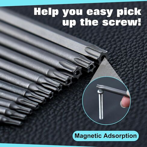 Manual Impact Driver Nut Driver Set 11 Piece Security Torx Bit Set T6 To T40 Torx Head Screwdriver Bit Set 1/4 Inch Hex Shank Magnetic Tamper Proof Star 6 Point Screw Driver Kit in Saudi Arabia
