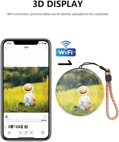 720P Digital Picture Frame Glass Sphere with Dynamic Lighting Consequences USB Connection for Special Instances Individualized Digital Memory Artifact in Saudi Arabia