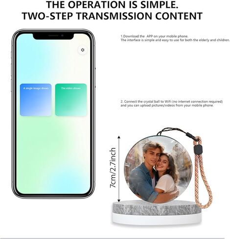 إطار صورة رقمي 720 بكسل، مجال زجاجي مع تأثيرات إضاءة ديناميكية، اتصال USB للحالات الخاصة، قطعة أثرية للذاكرة الرقمية الفردية in Saudi Arabia