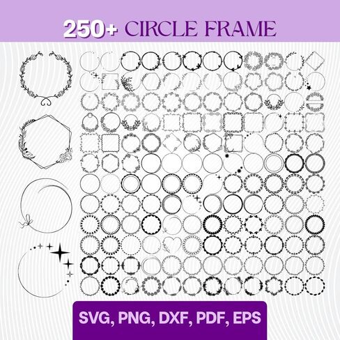 250+ حزمة إطار دائرة ملفات قابلة للطباعة Dxf Eps Png Pdf Svg تنسيق ملف تنزيل رقمي فوري ديكور المنزل إطار زخرفي مربع الأزهار ناقل 0020 in Kuwait
