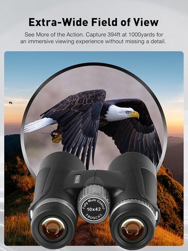 Dawn Series 10x42 Binoculars for Adults - Wide Field of View with Phone Adapter for Bird Watching, Hunting & Stargazing in Saudi Arabia
