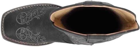 ROPER Womens Riley Scroll Embroidered Square Toe Casual Boots Mid Calf Low Heel 1-2" - Black - Size 10.5 M in Saudi Arabia