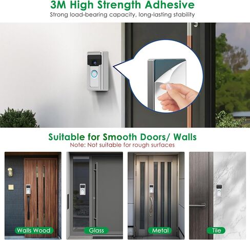 QIBOX Anti-Theft Video Doorbell Mount Compatible with Ring/Blink Wireless Video Doorbell, Renter Friendly Camera Mount, No Drill & Adjustable Doorbell Holder Bracket Accessories (Front Design-Silver) in Saudi Arabia