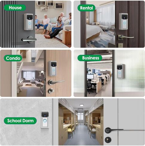 QIBOX Anti-Theft Video Doorbell Mount Compatible with Ring/Blink Wireless Video Doorbell, Renter Friendly Camera Mount, No Drill & Adjustable Doorbell Holder Bracket Accessories (Front Design-Silver) in Saudi Arabia