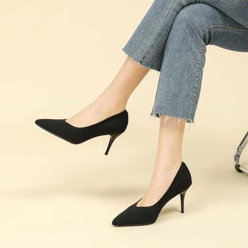 Women's Pumps Knitted Mesh Stilettos Dress Shoes Elegant Pointed Toe High Heels Comfortable Formal Work Office Business Shoes in Saudi Arabia