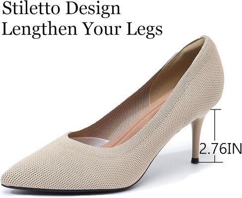 Women's Pumps Knitted Mesh Stilettos Dress Shoes Elegant Pointed Toe High Heels Comfortable Formal Work Office Business Shoes in Saudi Arabia