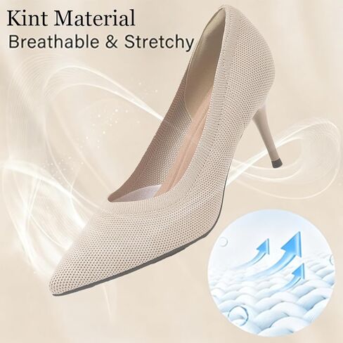 Women's Pumps Knitted Mesh Stilettos Dress Shoes Elegant Pointed Toe High Heels Comfortable Formal Work Office Business Shoes in Saudi Arabia