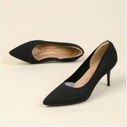 Women's Pumps Knitted Mesh Stilettos Dress Shoes Elegant Pointed Toe High Heels Comfortable Formal Work Office Business Shoes in Saudi Arabia