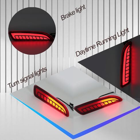 LED Rear Bumper Reflector Light Compatible with Toyota Corolla Cross 2021 2022 2023 DRL Turn Signal Tail Brake Fog Lamp (Red lens) in Saudi Arabia