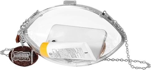 Clear Football Purse Transparent Clear Football Bag with Charm See Thru Stadium Sports Crossbody Bag Game Day in Saudi Arabia