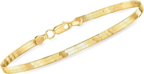 Pure Collection by Ross-Simons 3mm 14kt Yellow Gold Herringbone Bracelet in Saudi Arabia