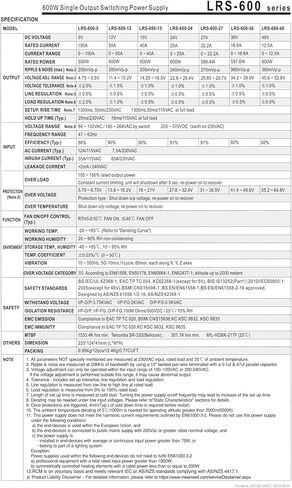 LRS-600-48 تحويل التيار الكهربائي تيار مستمر 600 واط محرك المحرك in Saudi Arabia