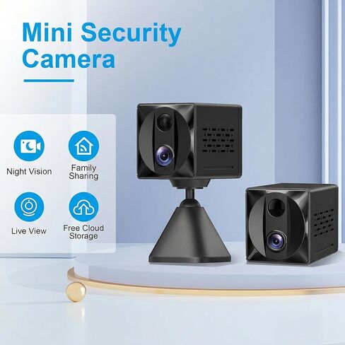 كاميرا تجسس مخفية 5G واي فاي 4K HD كاميرا صغيرة كاميرا أمان داخلية، تخزين بطاقة SD والتحكم في التطبيقات، رؤية ليلية، كاميرات صغيرة لاسلكية للمنزل/الطفل/الحيوانات الأليفة in Kuwait