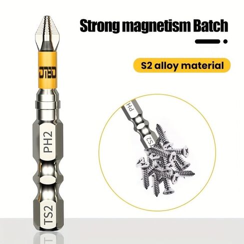 6PCS Magnetic Anti-Slip Impact Driver Bit Set, Quick-Change Hex Shank, for Power Drills, Impact Drivers and Home Repair, Yellow in Saudi Arabia