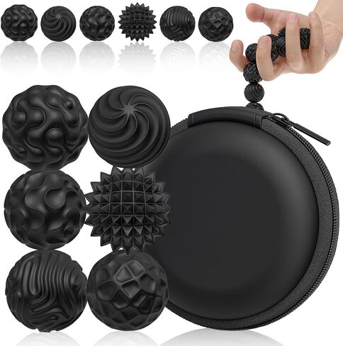 PARTY TONIGHT Silicone Magnetic Balls, Fidget Toys for Adutls & Teens, 6PCS Strees Balls Sensory Toy, Quiet Magnet Desk Fidgets with Textured, ADHD Anxiety Relief Items, Fun Stocking Suffers Gifts in Kuwait