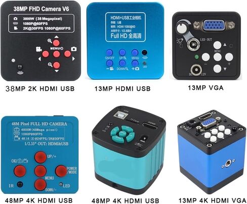 كاميرا فيديو مجهرية بدقة 48 ميجابكسل و4K متوافقة مع HDMI لإصلاح الهاتف - مخرج USB 60 إطارًا في الثانية، للاستخدام الصناعي in Saudi Arabia