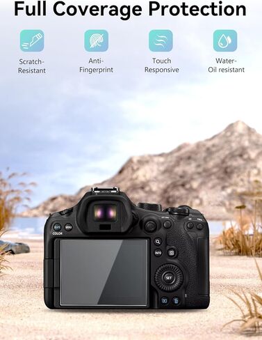 واقي شاشة Canon EOS R6 Mark III - 3 عبوات من غشاء PET للعرض، صلابة 6H، مضاد للخدش، وضوح عالي الدقة، خالي من الفقاعات، مقاوم لبصمات الأصابع in Saudi Arabia