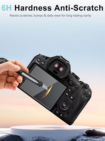 واقي شاشة Canon EOS R6 Mark III - 3 عبوات من غشاء PET للعرض، صلابة 6H، مضاد للخدش، وضوح عالي الدقة، خالي من الفقاعات، مقاوم لبصمات الأصابع in Saudi Arabia