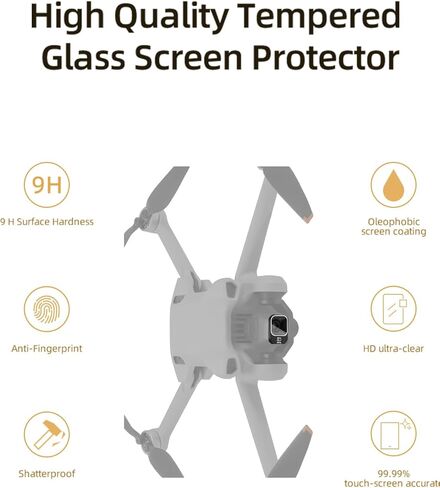 Lens protective film for DJI Mini 3, Ultra Clear Tempered Glass Lens protective film,Easy Installation,Anti-Scratch,HD Quality,(3SET) in Kuwait