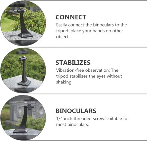 NOLITOY Universal Binocular Tripod محول جبل 1/4 بوصة موصل لولبي لمشاهدة الطيور في الهواء الطلق والحفلات الموسيقية، متوافق مع معظم المناظير، ملحقات دعامة ثابتة in Kuwait
