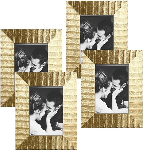 ArtbyHannah 8x10 Inch Gold Picture Frames, Ornate Vintage Golden Photo Frames with Real Glass Cover for Tabletop Display or Wall Mount (2 Pack) in Saudi Arabia