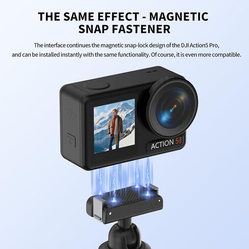 قضيب تمديد مغناطيسي سريع الإصدار متوافق مع DJI Osmo Action 5 Pro/4/3/360، حامل ثلاثي القوائم قابل للتمديد، أسود، مونوبود Vlog محمول مع قبضة مضادة للانزلاق in Kuwait