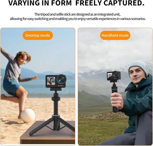 قضيب تمديد مغناطيسي سريع الإصدار متوافق مع DJI Osmo Action 5 Pro/4/3/360، حامل ثلاثي القوائم قابل للتمديد، أسود، مونوبود Vlog محمول مع قبضة مضادة للانزلاق in Kuwait