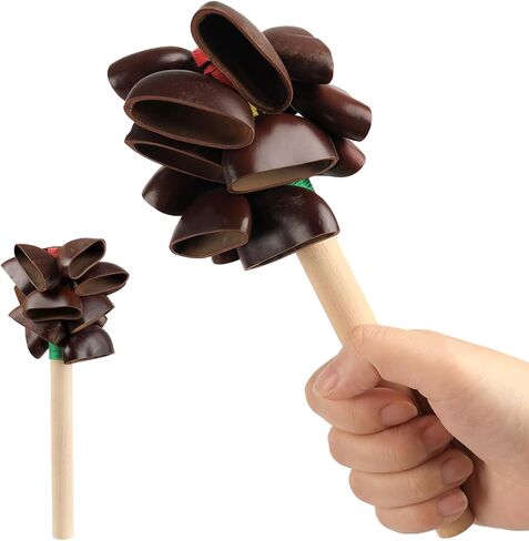 شاكر الطبيعية الأفريقية Maracas 5.9 "x 3.14" Cacho Seed Pod Pod Rattle Handmade Homes Handsion Musical Musical Musical - Nature Sounds for Unditation و ASMR و Sound Therapy و Yoga (Juju) in Kuwait