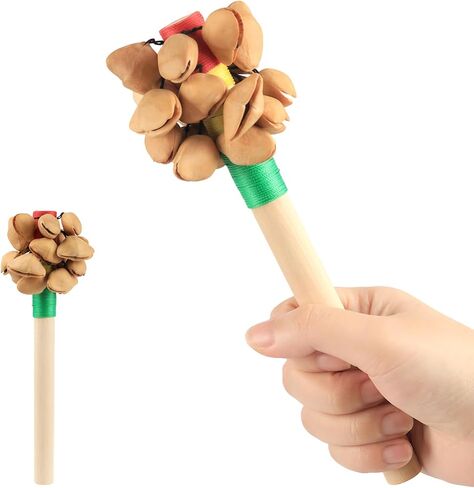شاكر الطبيعية الأفريقية Maracas 5.9 "x 3.14" Cacho Seed Pod Pod Rattle Handmade Homes Handsion Musical Musical Musical - Nature Sounds for Unditation و ASMR و Sound Therapy و Yoga (Juju) in Kuwait